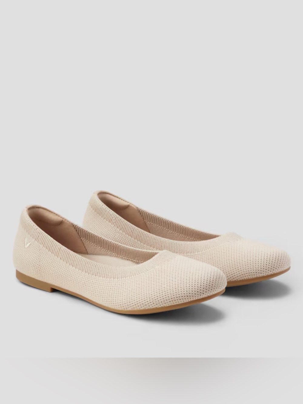 Vivaia Claire Round Toe Woven Knit Flats Cream Tan Size 41